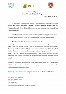 Comunicat de presă Fii Creativ Fii grafic designer